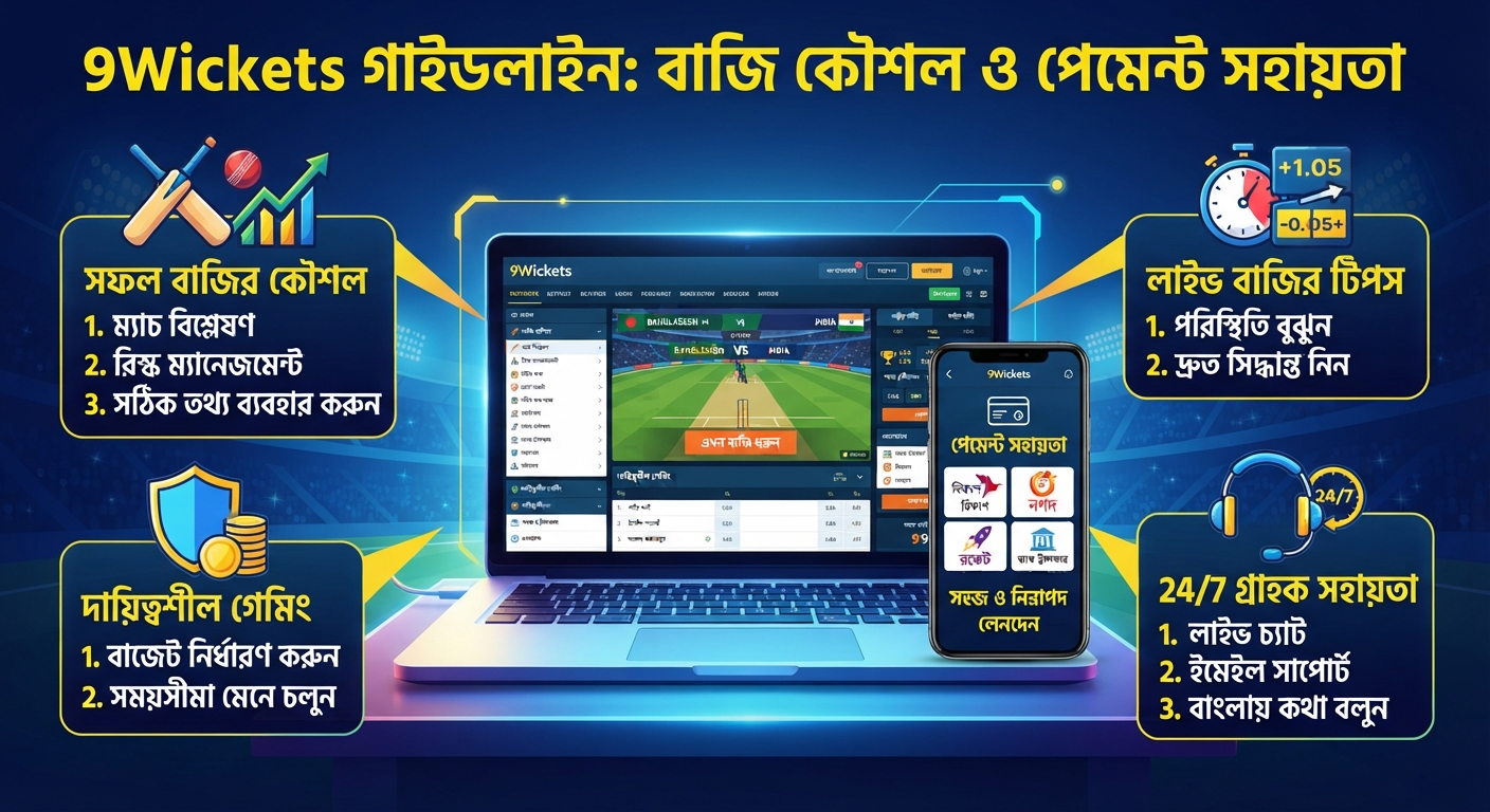 9Wickets গাইডলাইন: বাজি কৌশল ও পেমেন্ট সহায়তা