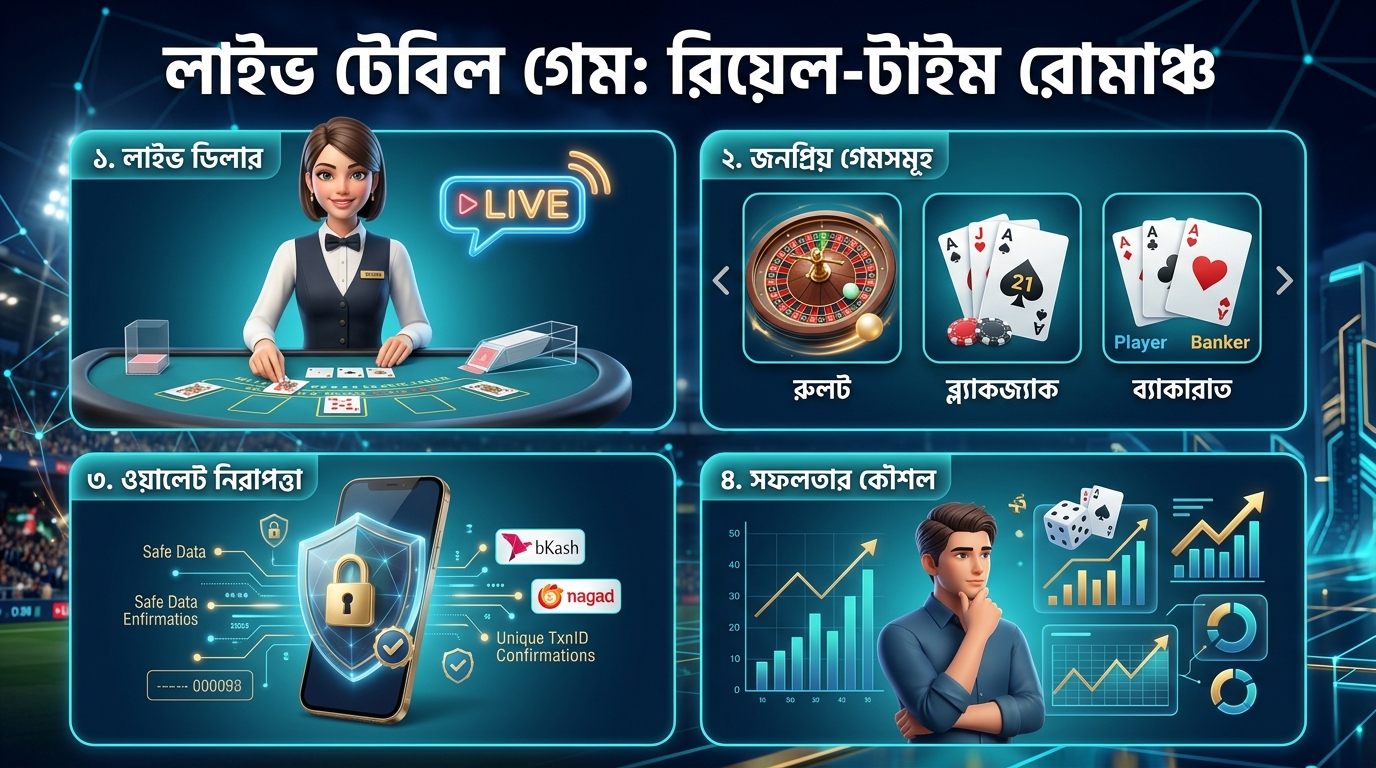 লাইভ টেবিল গেম: অনলাইন ক্যাসিনোর রিয়েল-টাইম রোমাঞ্চ, কৌশল এবং পূর্ণাঙ্গ গেমিং নির্দেশিকা
